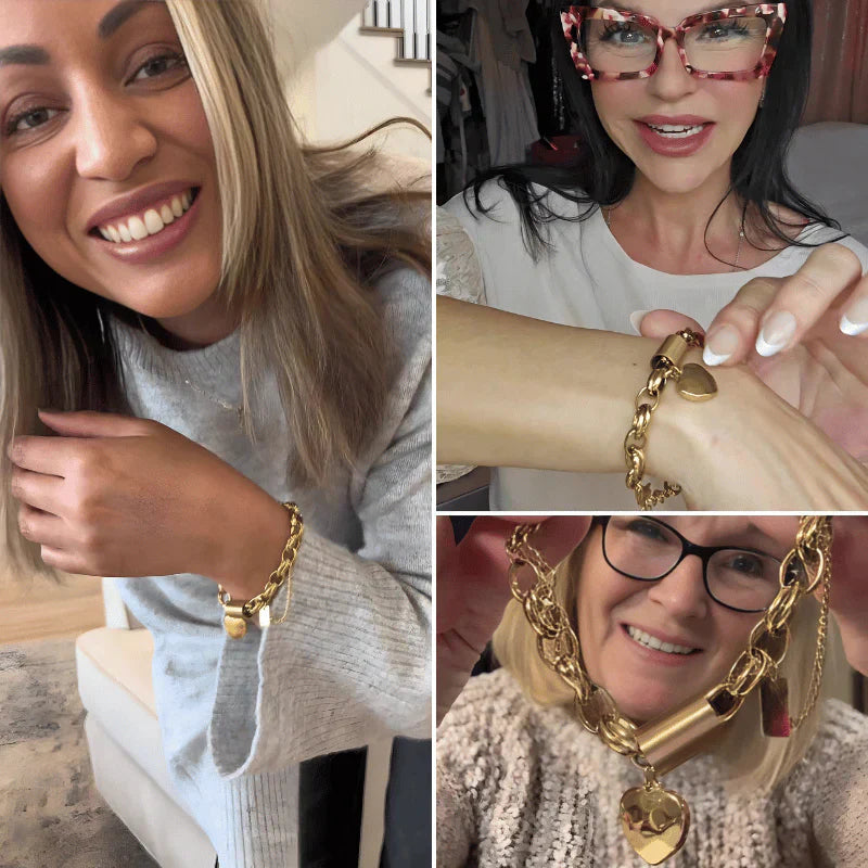 Pulsera Chunky Heartened | Oro