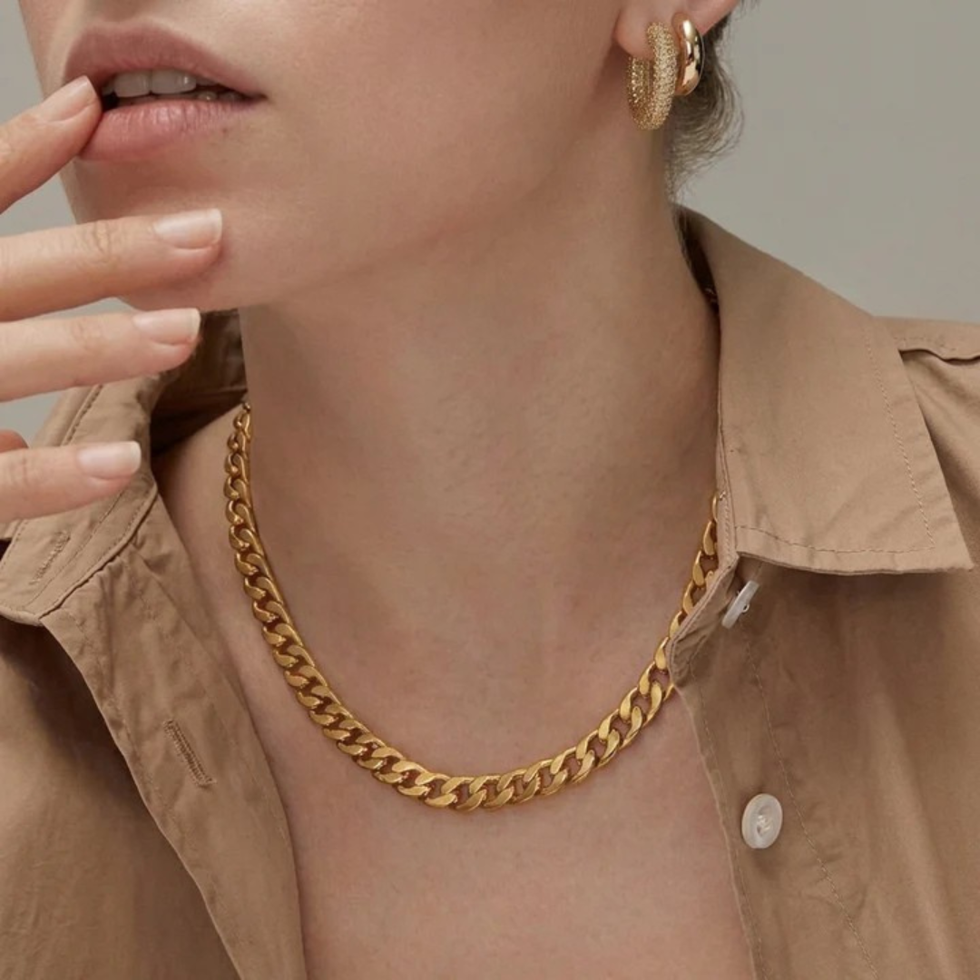 Collar de eslabones cubanos gruesos