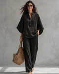 Elena | Conjunto Mujer de Algodón y Lino Negro
