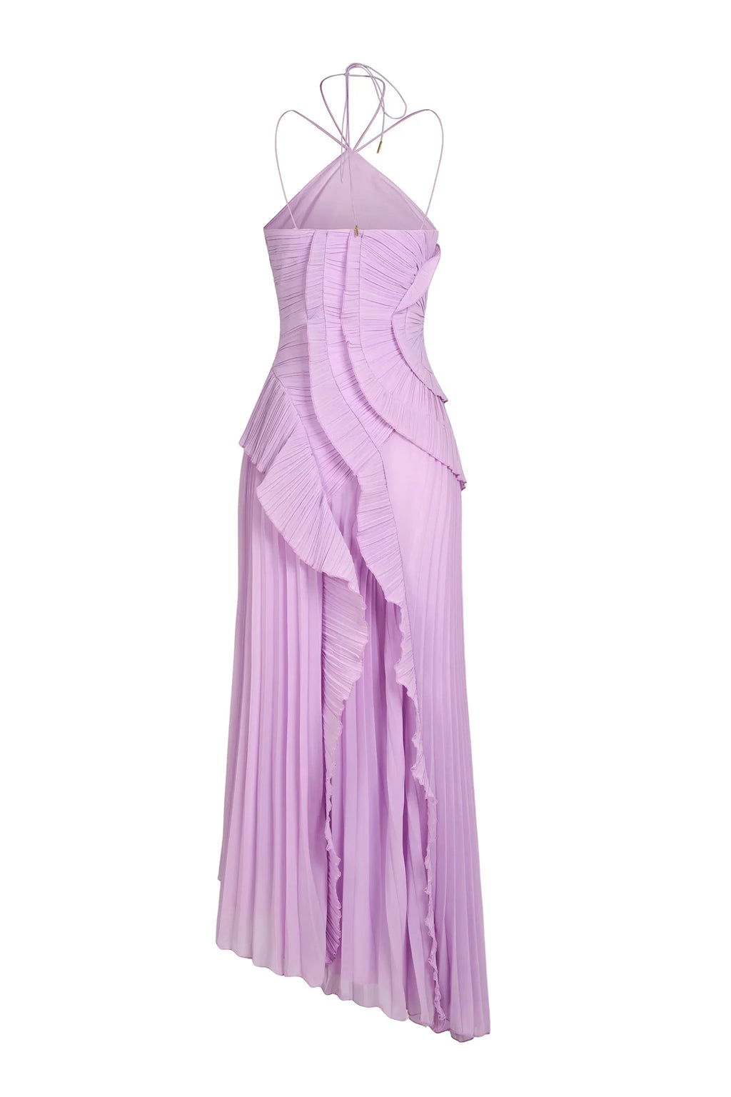 VESTIDO CON VOLANTES ESCOTE HALTER 