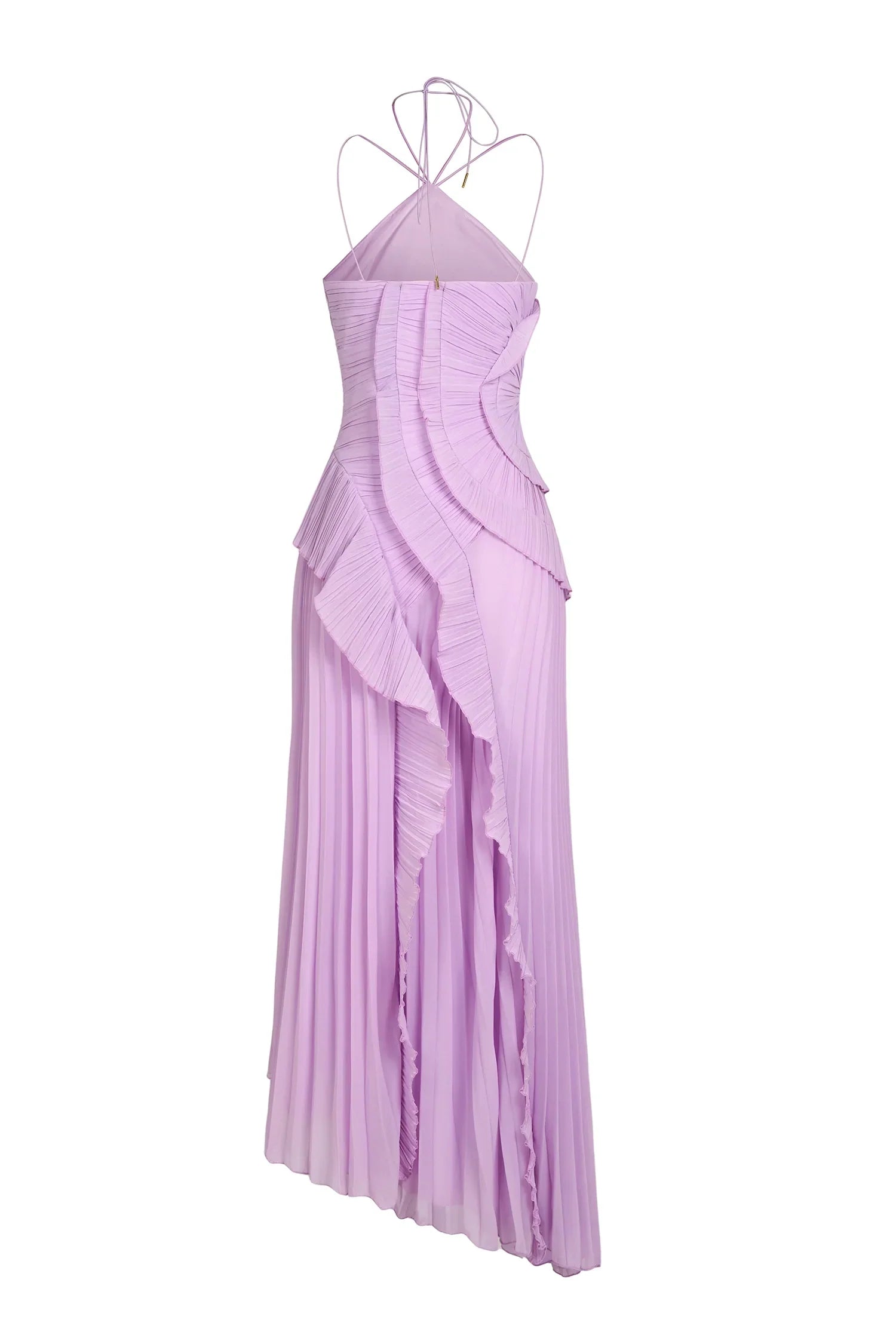 VESTIDO CON VOLANTES ESCOTE HALTER 