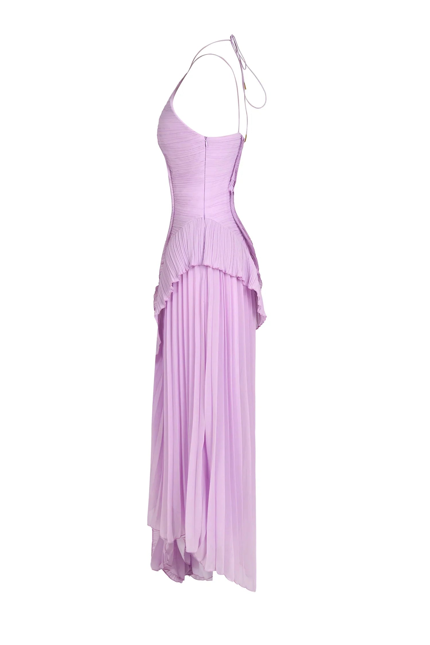 VESTIDO CON VOLANTES ESCOTE HALTER 