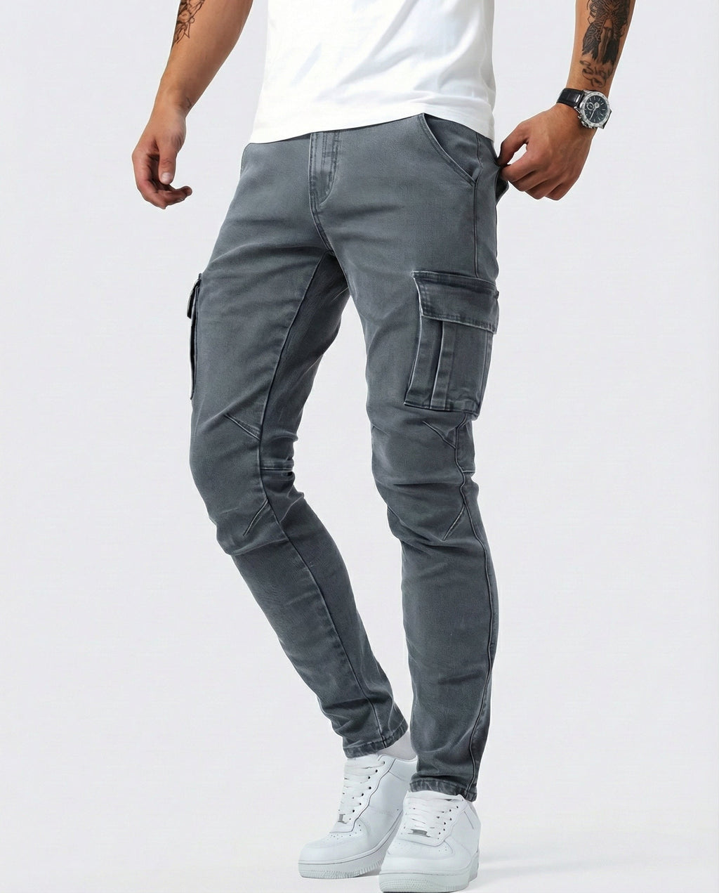 Pantalón Cargo Marino Elástico