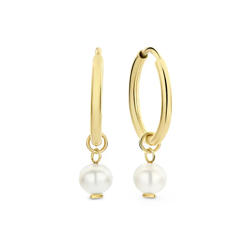 Pendientes de aro con cristales | Oro
