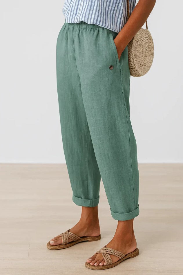Romina | Pantalones Atemporales de Lino y Algodón