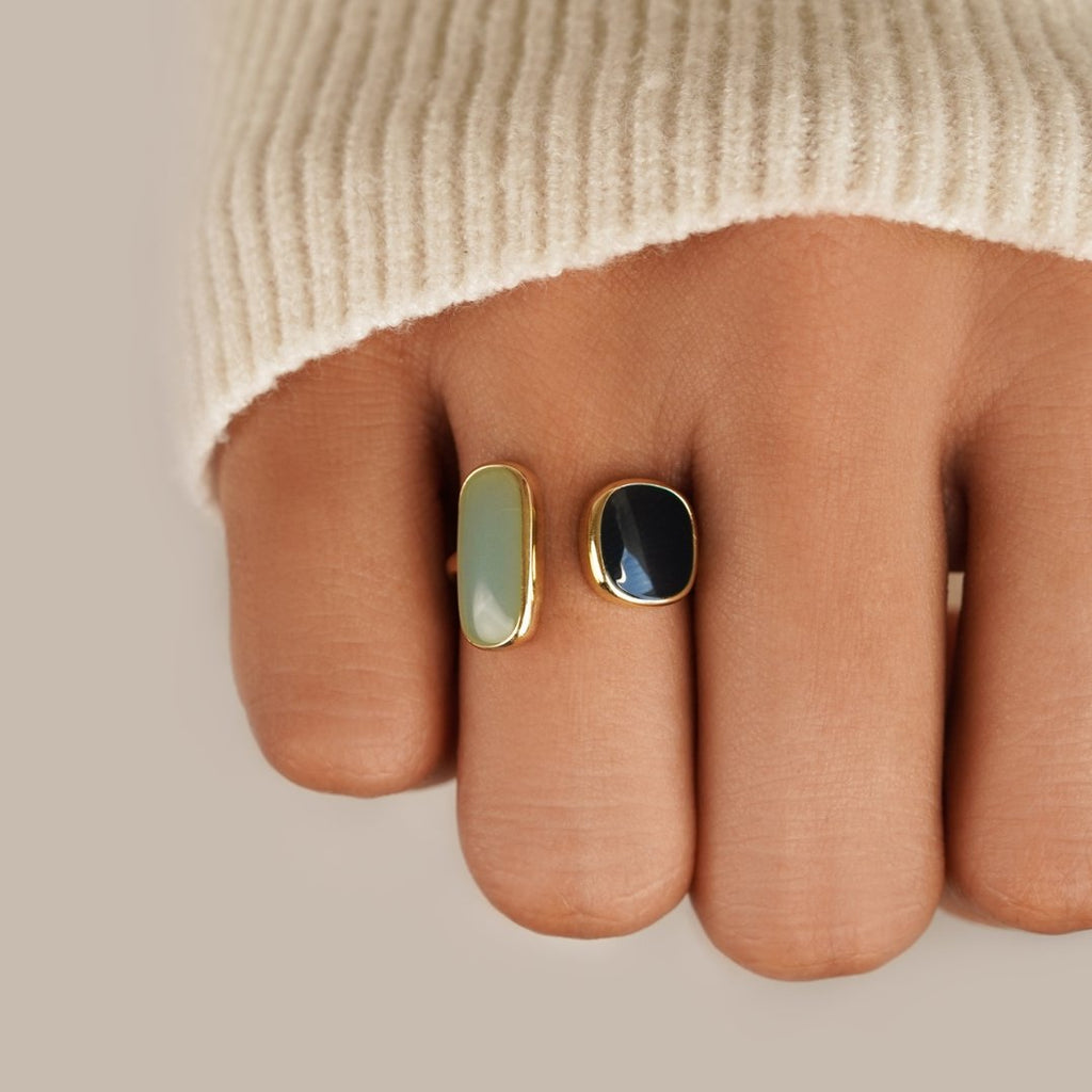 Anillo Abrazo con Aguamarina