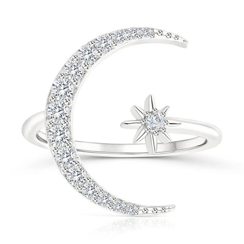 Anillo de Luna y Estrella hecho de Plata