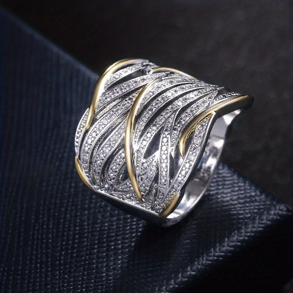 ELENA | Anillo elegante de capas con diseño trenzado