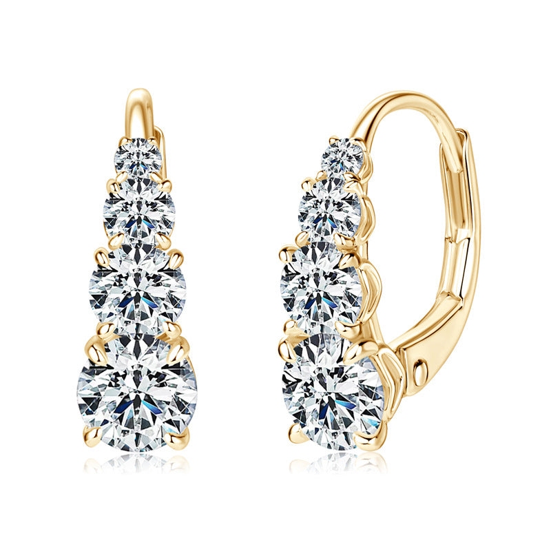 Pendientes Carol con cuatro piedras | Oro