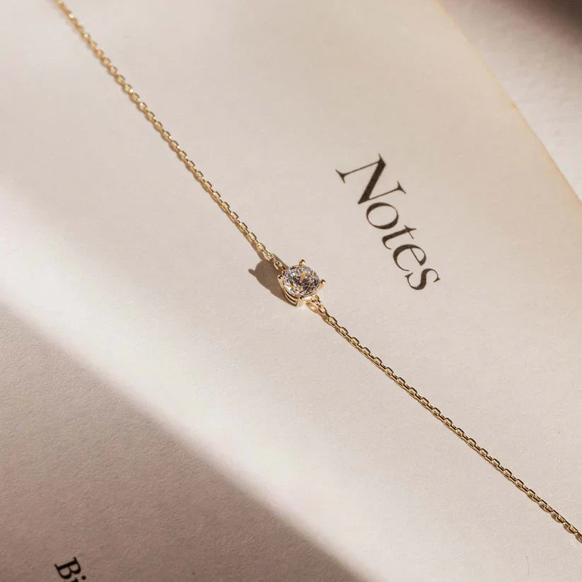 Pulsera con piedra moissanite Cléa | Oro