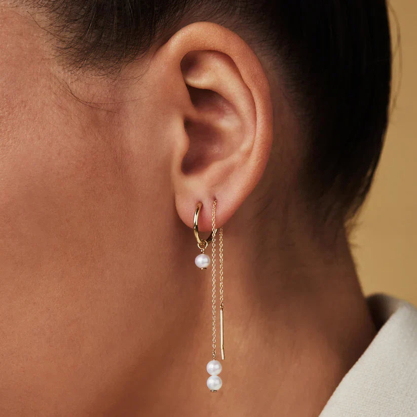 Pendientes de aro con cristales | Oro