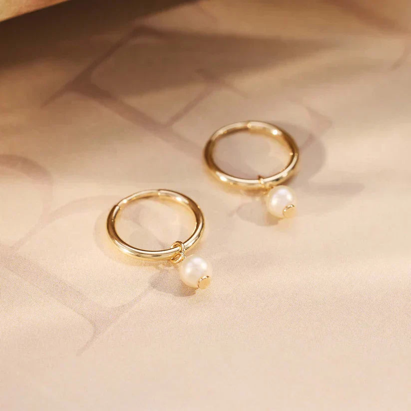 Pendientes de aro con cristales | Oro