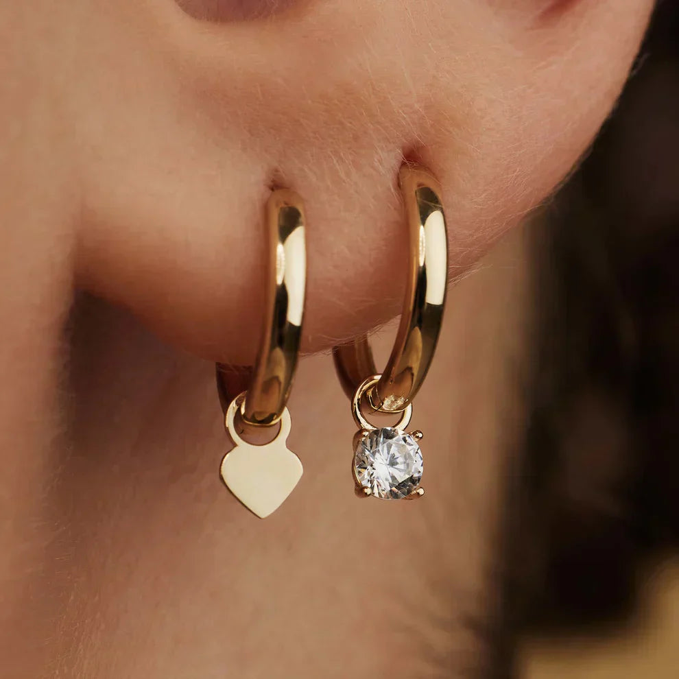 Pendientes de aro con piedras Larmes de Lune | Oro