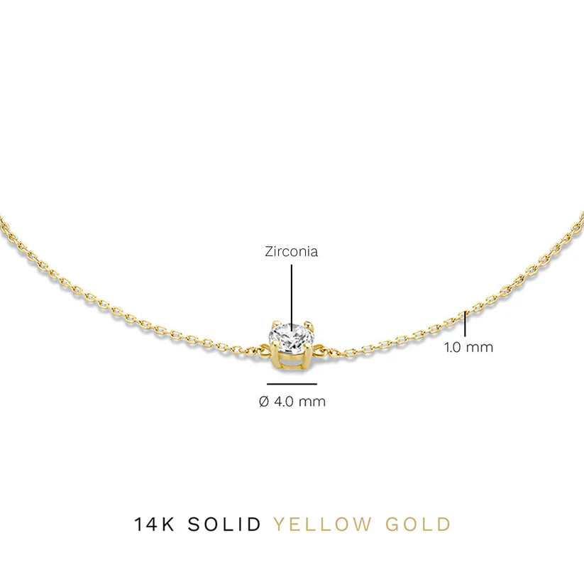 Pulsera con piedra moissanite Cléa | Oro