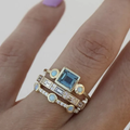OCEAN | Set vintage de anillos con cristal azul