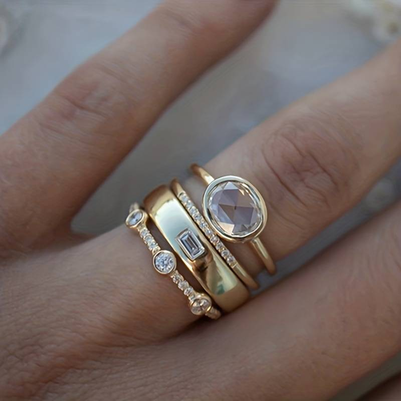 Guadalupe| Set vintage de anillos dorados