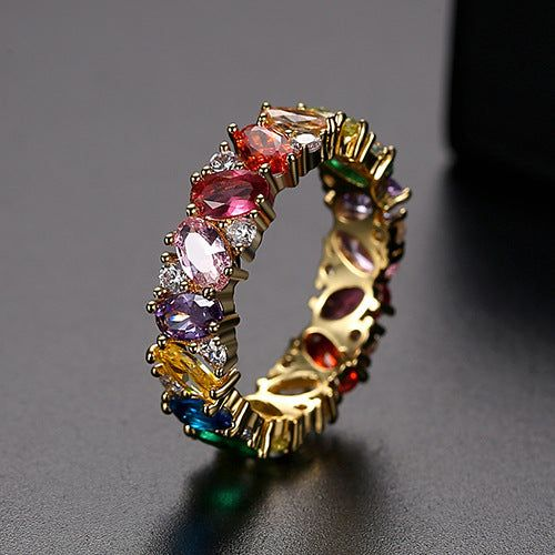 Anillo Vintage con Zirconio de Colores