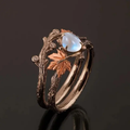 Anillo hecho de piedra lunar natural