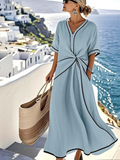 Amelia | Elegante vestido con escote en V y corte que realza la figura.