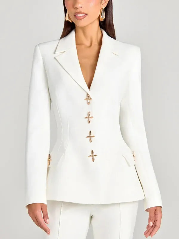 Sofia | Blazer blanco de un botón