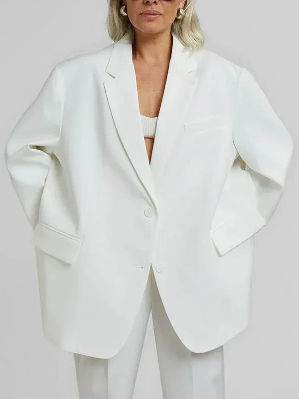 Sofia | Blazer oversize blanco de líneas limpias