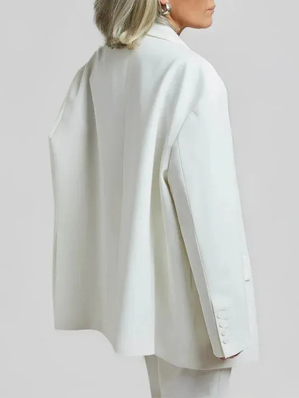 Sofia | Blazer oversize blanco de líneas limpias